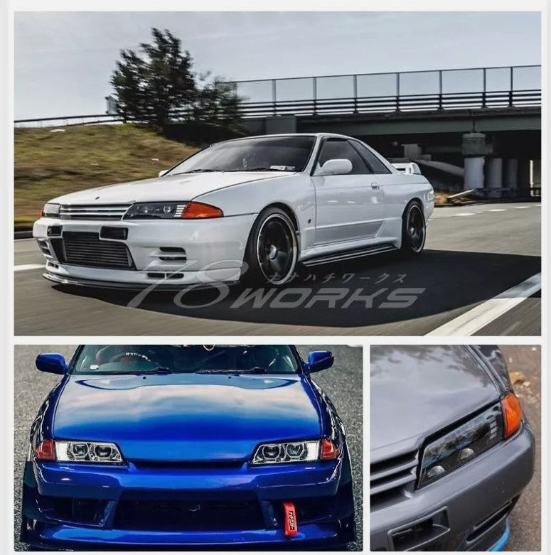 COPLUS 78 Works Dual LED Projector Headlights for 89-94 Nissan Skyline R32 GTR GTST RB26 headlights