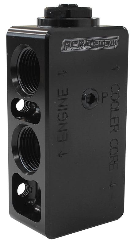 Aeroflow Billet Aluminium Oil Thermostat 4 x -10 ORB ports, 1/8" NPT Port AF64-4111 - Prolink Performance