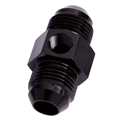 Straight Male to Male with 1/8" Port -10AN Black Finish - AF141-10BLK