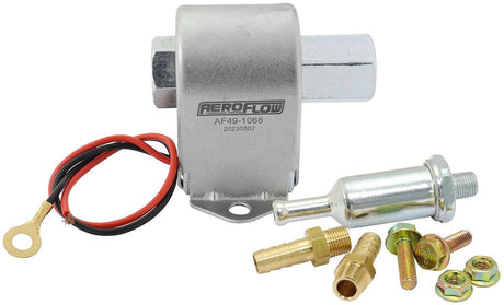 Aeroflow Low Pressure In-Line (Facet) Carburettor Fuel Pump 25 GPH @ 7 Psi, 1/8" NPT Inlet/Outlet, Metal Body AF49-1068 - Prolink Performance