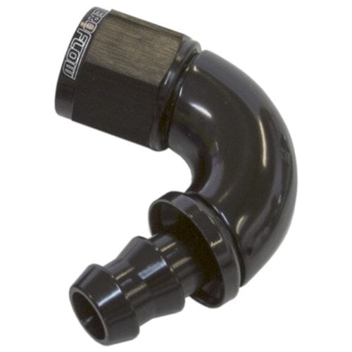 510 Series Full Flow Tight Radius Push Lock 120° Hose End -8AN - AF514-08BLK