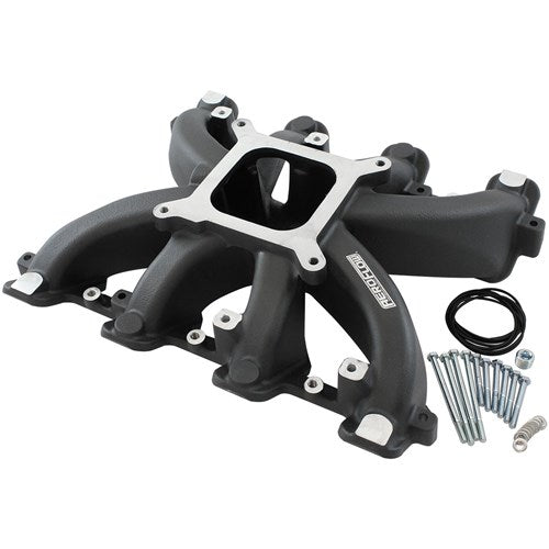 Aeroflow GM LS Cathedral Port Carburettor Street Single Plane Non-EFI Intake Manifold, Black Finish AF6240-5000 - Prolink Performance