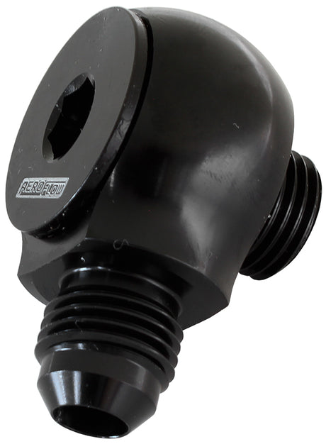 Aeroflow 90° Low Profile -8ORB to -6AN Male Adapter AF909-06-08BLK - Prolink Performance