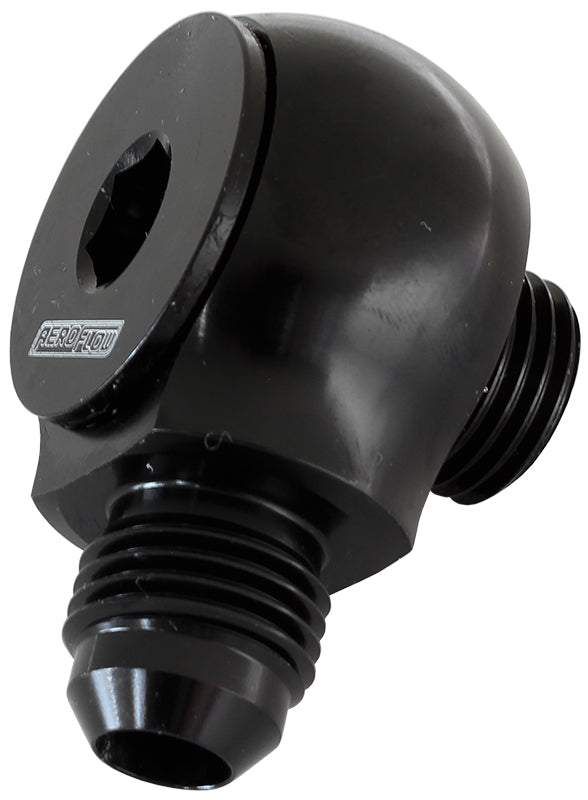 Aeroflow 90° Low Profile -8ORB to -6AN Male Adapter AF909-06-08BLK - Prolink Performance