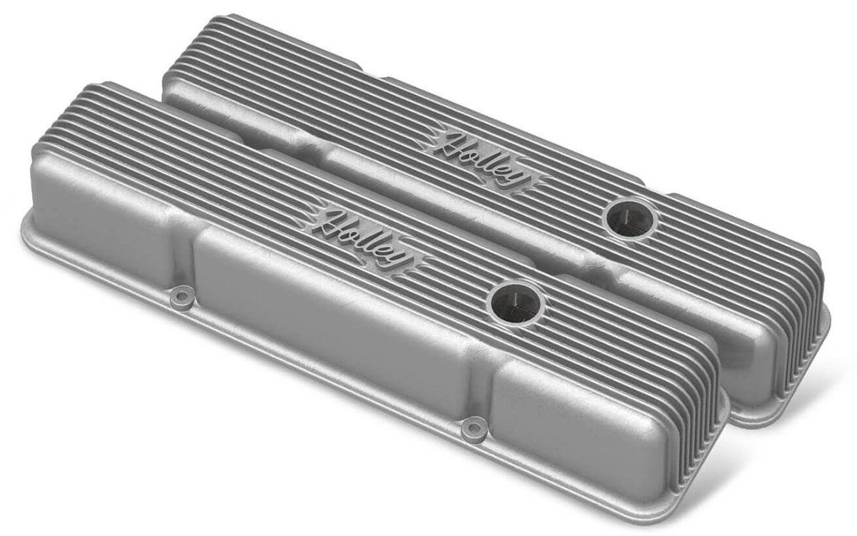 Holley Vintage Series Fined Valve Covers (HO241-240) - Prolink Performance