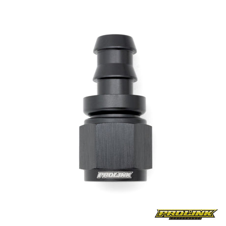 Straight push lock hose end