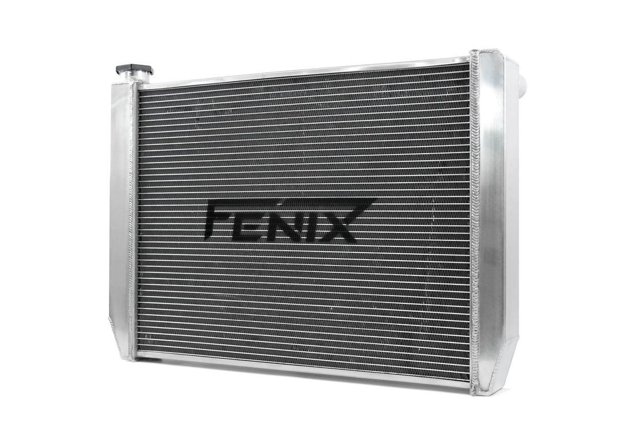 Universal Stock Car Radiator - Top Outlet Pipe Left / Bottom Outlet Pipe Right [Fabricated Tank]
