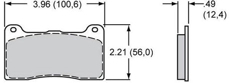 Wilwood PolyMatrix Brake Pad Set with B Compound WB15B-9836K - Prolink Performance